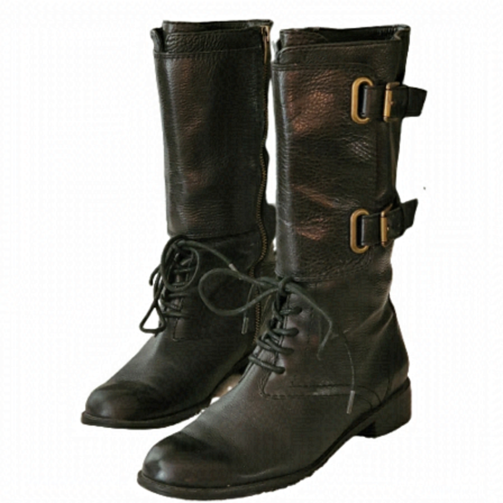 Enzo Angiolini Black Combat & Moto Boots